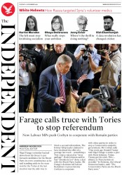 The Independent () Newspaper Front Page for 12 November 2019