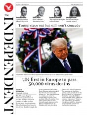 The Independent () Newspaper Front Page for 12 November 2020