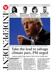 The Independent () Newspaper Front Page for 12 November 2021