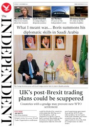 The Independent () Newspaper Front Page for 12 December 2016