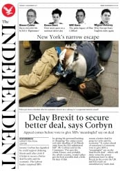 The Independent () Newspaper Front Page for 12 December 2017