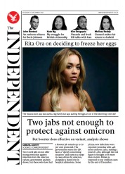 The Independent () Newspaper Front Page for 12 December 2021