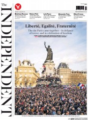 The Independent () Newspaper Front Page for 12 January 2015