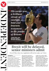 The Independent () Newspaper Front Page for 12 January 2019