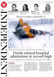 The Independent () Newspaper Front Page for 12 February 2018