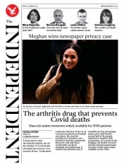 The Independent () Newspaper Front Page for 12 February 2021