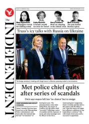 The Independent () Newspaper Front Page for 12 February 2022