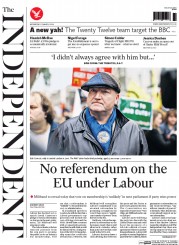 The Independent () Newspaper Front Page for 12 March 2014