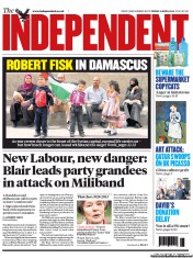 The Independent () Newspaper Front Page for 12 April 2013