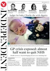 The Independent () Newspaper Front Page for 12 April 2017