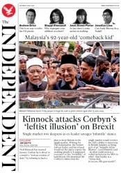 The Independent () Newspaper Front Page for 12 May 2018