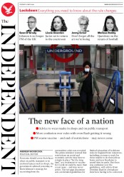 The Independent () Newspaper Front Page for 12 May 2020