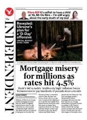 The Independent () Newspaper Front Page for 12 May 2023