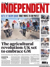 The Independent () Newspaper Front Page for 12 June 2013