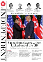 The Independent () Newspaper Front Page for 12 June 2018
