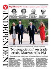 The Independent () Newspaper Front Page for 12 June 2021