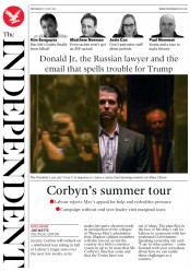 The Independent () Newspaper Front Page for 12 July 2017