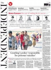 The Independent () Newspaper Front Page for 12 August 2014