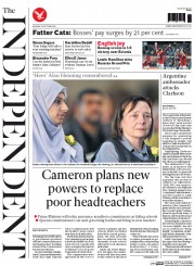 The Independent () Newspaper Front Page for 13 October 2014