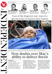 The Independent () Newspaper Front Page for 13 November 2017