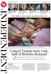 The Independent () Newspaper Front Page for 13 December 2017