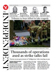 The Independent () Newspaper Front Page for 13 December 2022