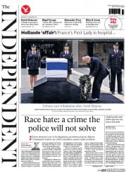 The Independent () Newspaper Front Page for 13 January 2014