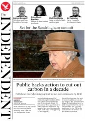 The Independent () Newspaper Front Page for 13 January 2020