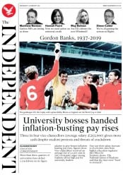 The Independent () Newspaper Front Page for 13 February 2019