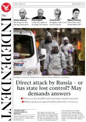 The Independent () Newspaper Front Page for 13 March 2018