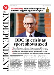 The Independent () Newspaper Front Page for 13 March 2023