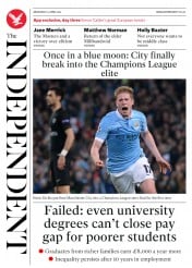 The Independent () Newspaper Front Page for 13 April 2016