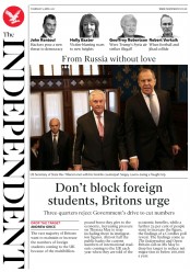The Independent () Newspaper Front Page for 13 April 2017