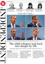 The Independent () Newspaper Front Page for 13 April 2019