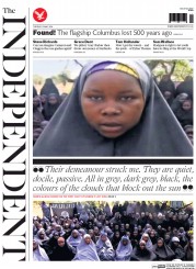 The Independent () Newspaper Front Page for 13 May 2014