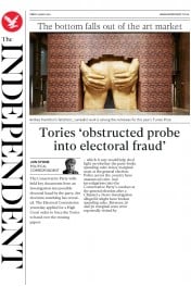 The Independent () Newspaper Front Page for 13 May 2016