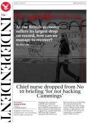 The Independent () Newspaper Front Page for 13 June 2020