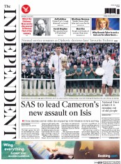 The Independent () Newspaper Front Page for 13 July 2015