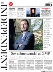 The Independent () Newspaper Front Page for 13 August 2014