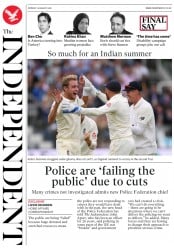 The Independent () Newspaper Front Page for 13 August 2018