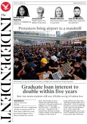 The Independent () Newspaper Front Page for 13 August 2019