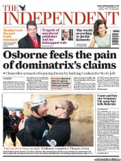 The Independent () Newspaper Front Page for 13 September 2011