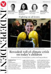 The Independent () Newspaper Front Page for 14 November 2019