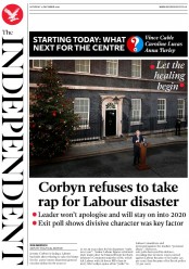 The Independent () Newspaper Front Page for 14 December 2019