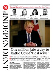 The Independent () Newspaper Front Page for 14 December 2021