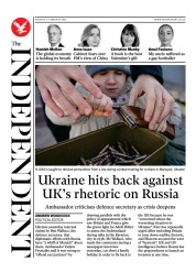 The Independent () Newspaper Front Page for 14 February 2022