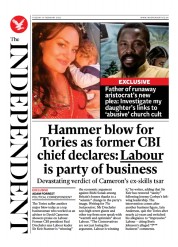 The Independent () Newspaper Front Page for 14 February 2023