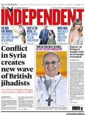 The Independent () Newspaper Front Page for 14 March 2013