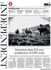 The Independent () Newspaper Front Page for 14 March 2014