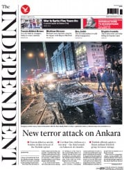 The Independent () Newspaper Front Page for 14 March 2016